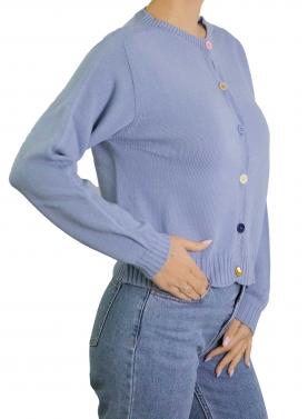 Cardigan con bottoni colorati in cotone 